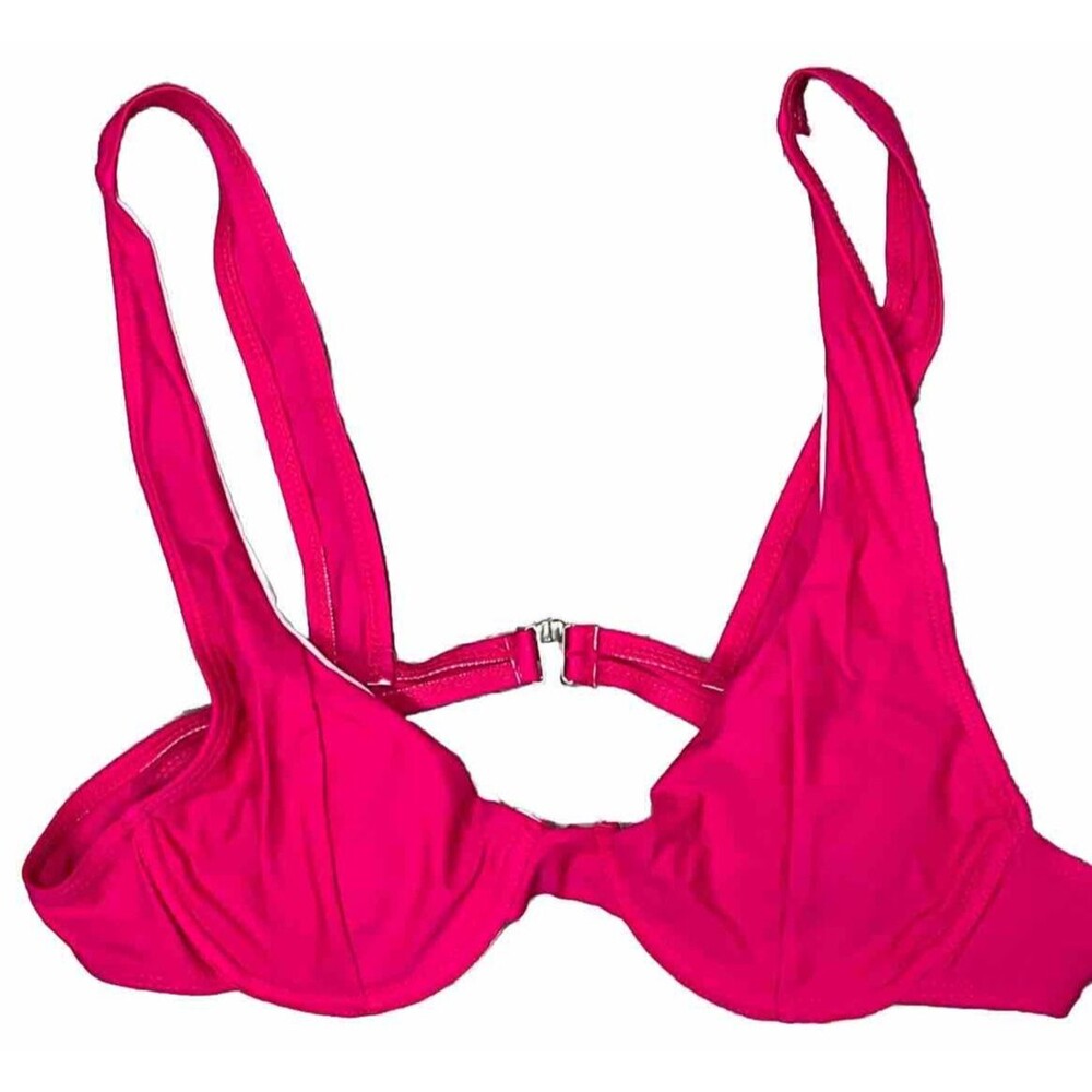 Shein Pink Balconette Bikini Top Push Up Underwire Padded Vacay Pinkcore Large